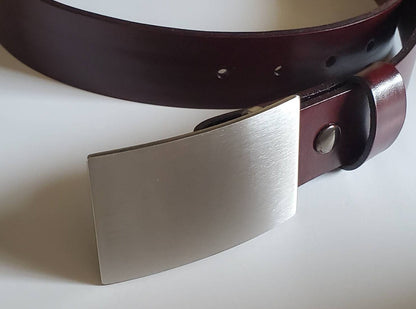 Belt & Buckle, Square Boy, Jean Buckle, Brushed Stainless Steel Buckle, Boyfriend Gift, Signed Original Belt Buckle for 1-1/2" Belt for Jean