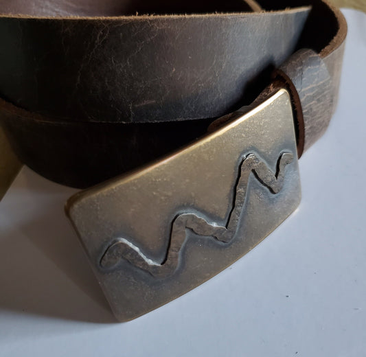 Landscape Belt & Buckle Outdoor Gear Buckle and Belt Designed and Signed by Artist Robert Aucoin Fits 1.5 Leather Belt for Jeans