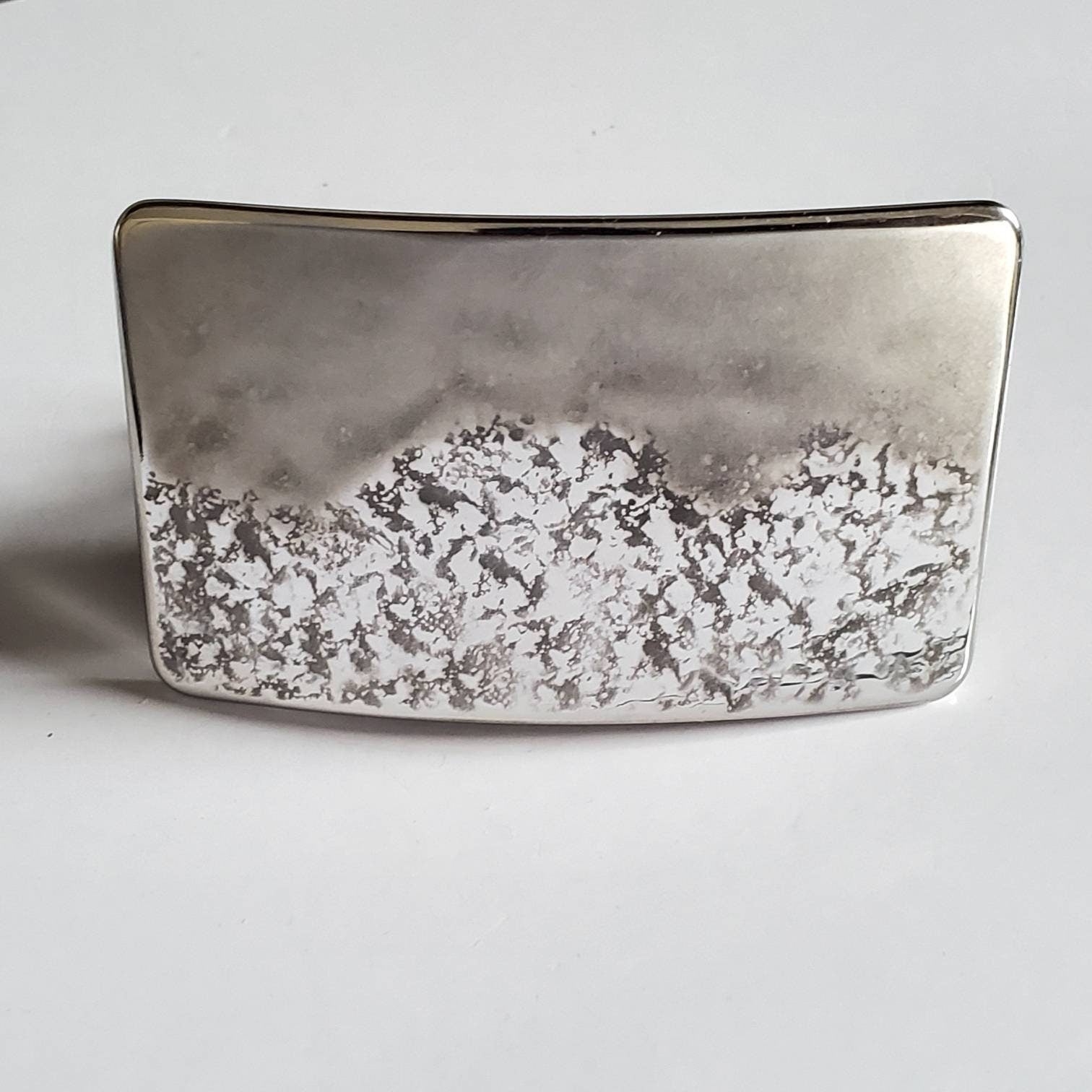 Landscape Belt Buckle for Jeans Hiker's Gift Signed Original by Aucoin Stainless Steel Gift, Hypoallergenic Buckle for Leather Snap Belt