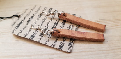 Winter White Lightweight Leather Earring Set w Shepherd Hooks Variety of Colours Hand Made Canadian Jewelry & Storage Bag, Stocking Stuffer