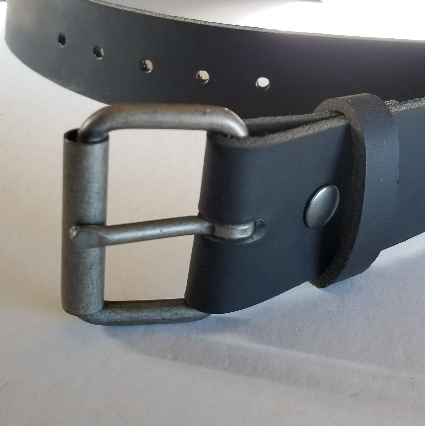 2" INCH Leather Belt & Simple Buckle for Jeans Workwear Belt with Snaps Custom Belt Two Inch Leather Belt with Your Choice Buckle Colour