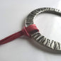 Large Silver & Slate Pendant Hand Forged Circle Unisex Pendant Rustic Jewelry Necklace 3.25"d Stainless Steel w/ Leather Strap Unisex Gifts