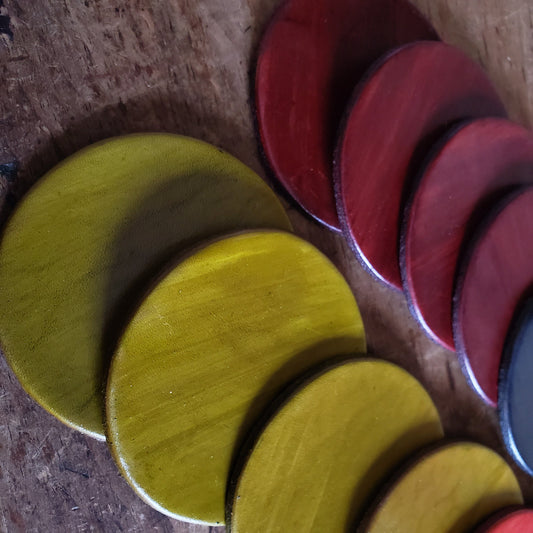 Coaster Set Set of Four, Leather Coaster Variety of Colours Drinkware Coasters Leather Anniversary Gift Hostess Gift Leatherware,