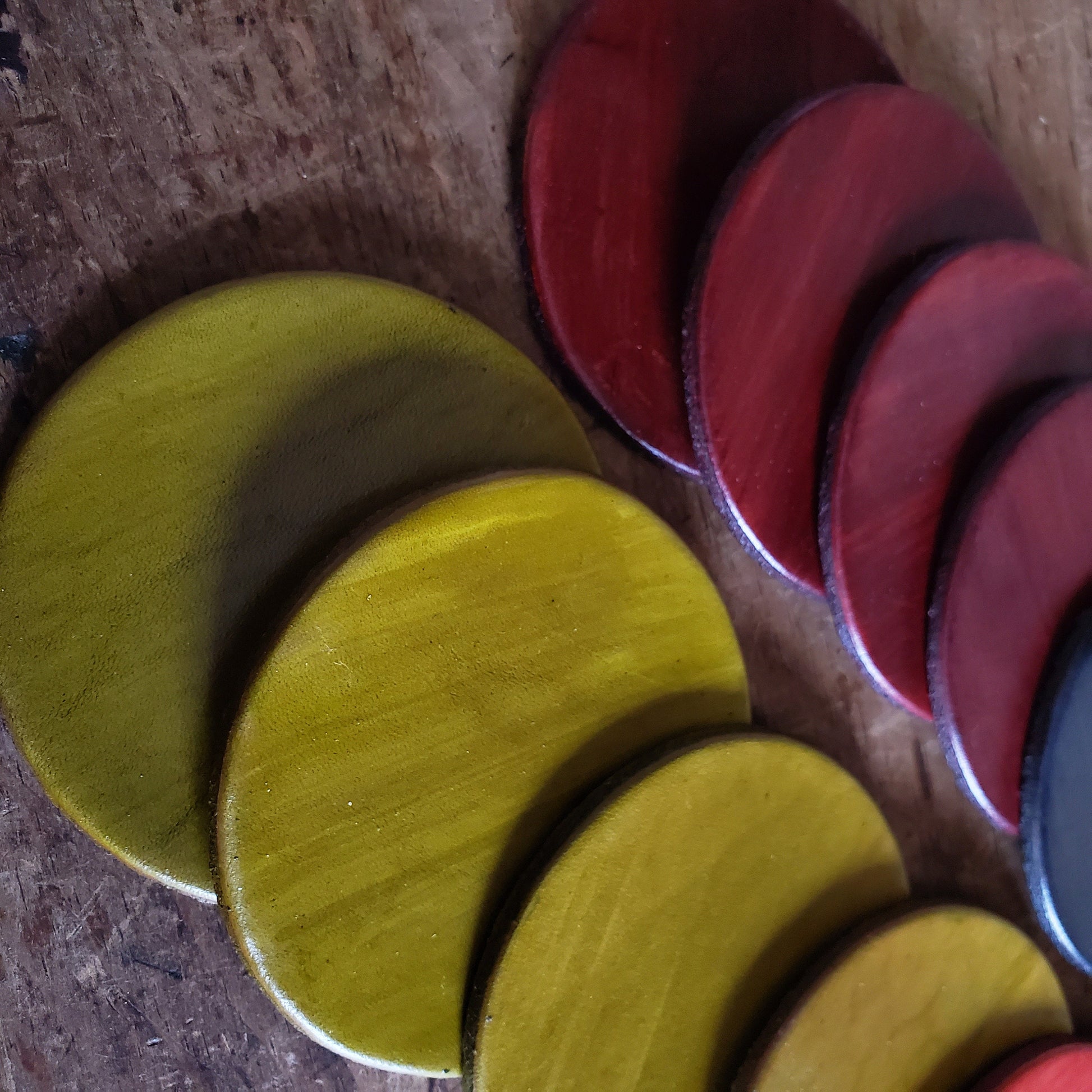 Slate Leather Coaster Set of Four Leather Anniversary Gift Variety of Colours Drinkware Coaster Housewarming Gift Hostess Gift Leatherware