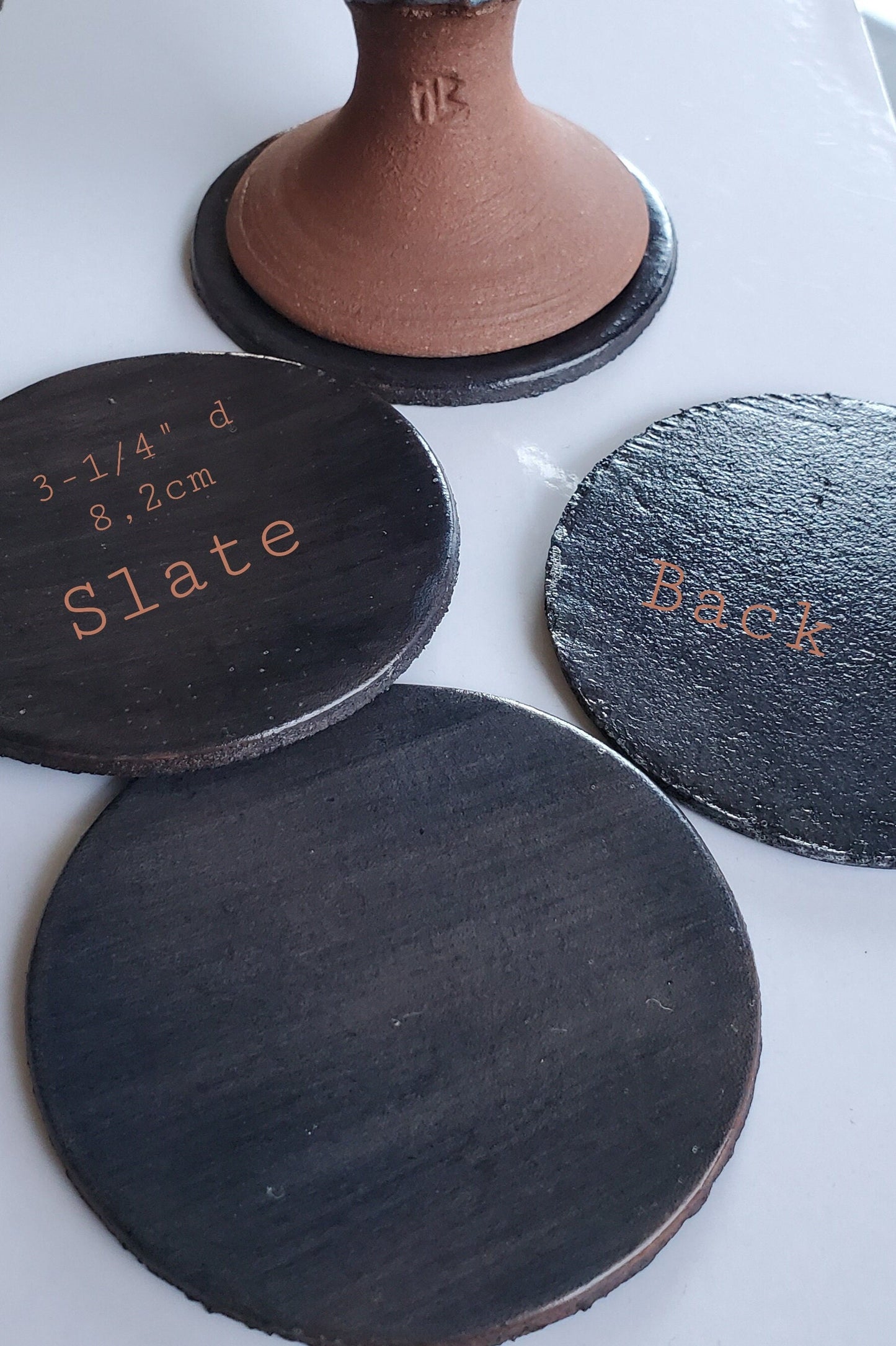 Slate Leather Coaster Set of Four Leather Anniversary Gift Variety of Colours Drinkware Coaster Housewarming Gift Hostess Gift Leatherware
