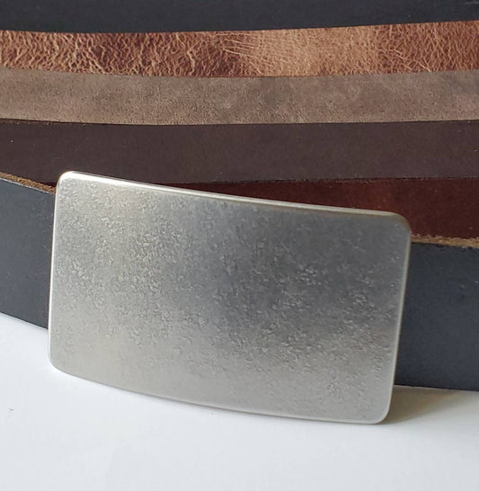 Belt & Buckle Silver Buckle and Leather Belt Hypoallergenic Buckle and your color choice of 1.5"Leather Belt for Jeans. Gifts for Him
