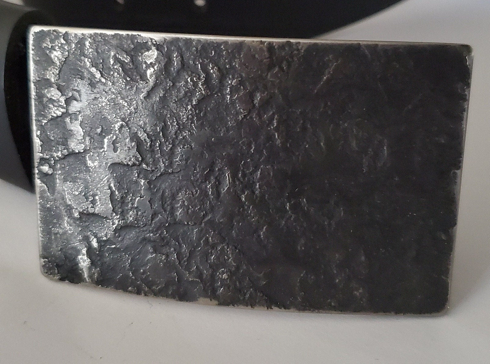 Kilt Buckle Charcoal Anvil Textured Buckle for Kilt Canadian Made Blacksmith Buckles Hand Forged Fits 2" Kilt Belt Gift Bag Included