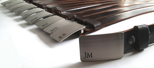 Personalized Buckle & 1-1/2" Leather Belt Set, Monogrammed Gift, Buckle and Leather Belt Set, Bridal Set, Groom, Groomsmen Gift, Keepsakes