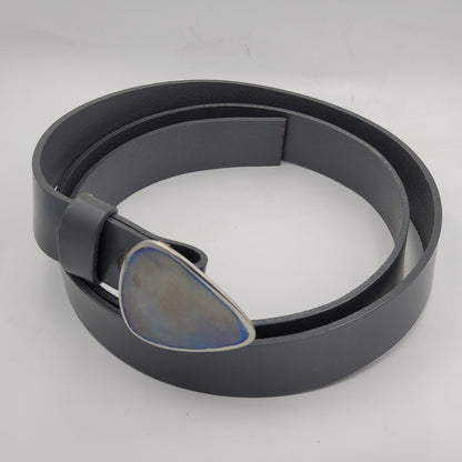 Belt & Buckle, Guitar Pick Buckle w/ Leather Snap Belt, Dress Belt for Suit, Unisex Gift, Father's Day Gift for 1.25" Leather Belt for Suits