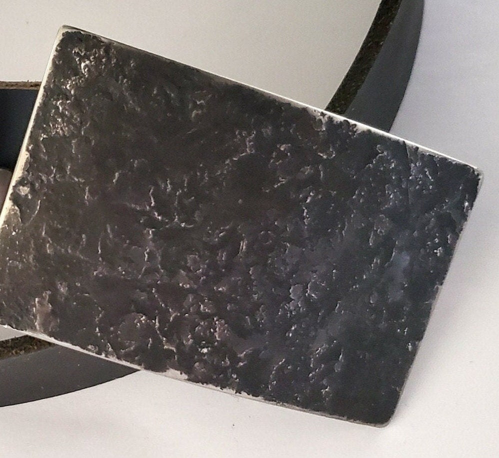 Kilt Buckle Charcoal Anvil Textured Buckle for Kilt Canadian Made Blacksmith Buckles Hand Forged Fits 2" Kilt Belt Gift Bag Included