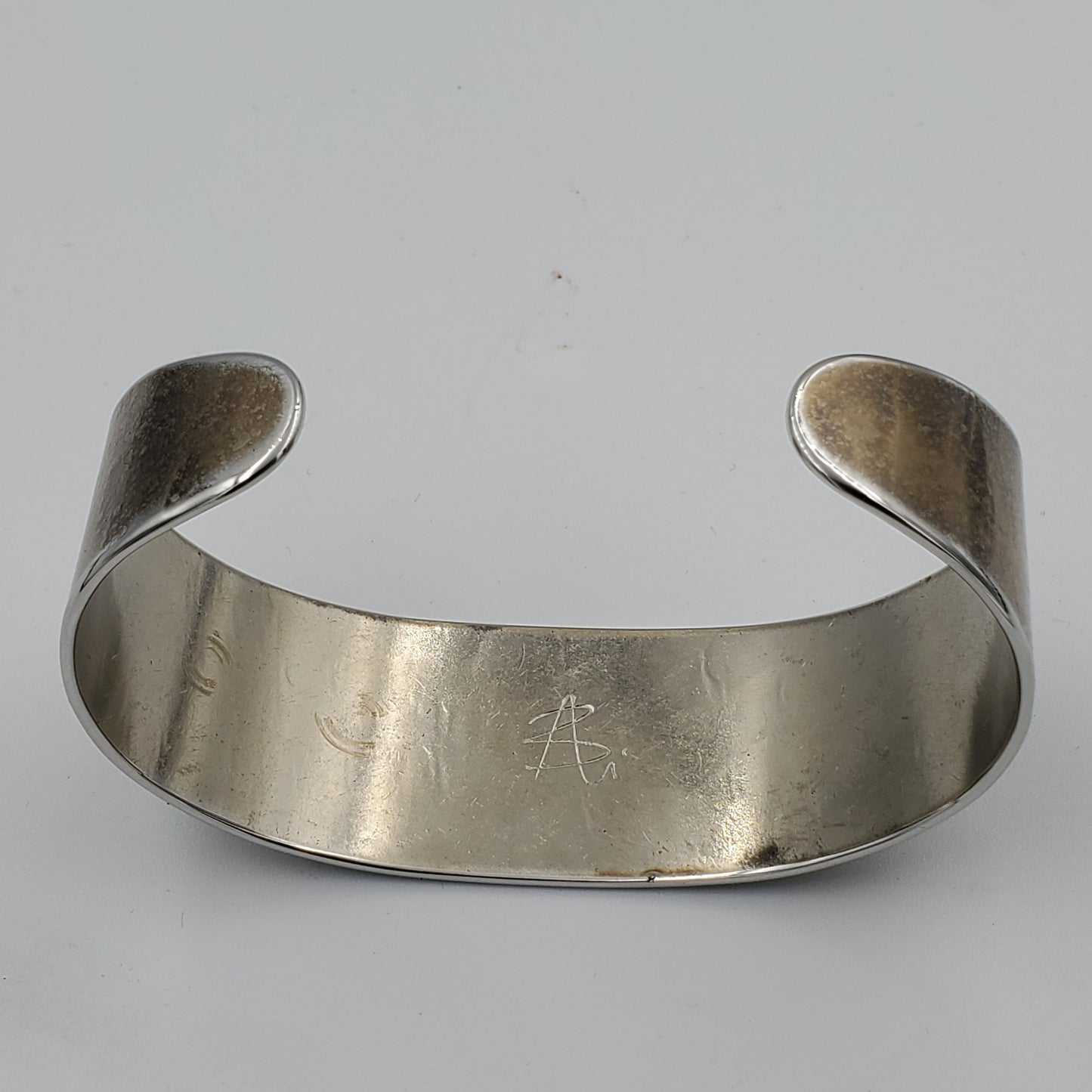 Wrist Cuff Bracelet Multicolored Hand Forged Hypoallergenic Unisex Gifts Stainless Steel Cuff Signed Original by Aucoin with Gift Bag