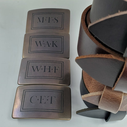 Monogrammed Groomsmen's Buckle Bronze Anniversary Gift Personalized Buckle for Suits Customized Gift Bespoke Keepsakes Gentlemen's Gift