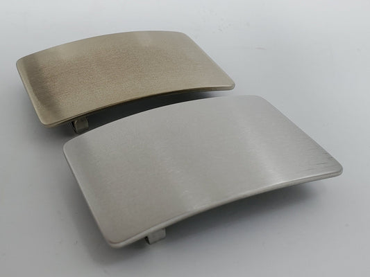 Brushed Stainless Steel Belt Buckle Silver or Straw Color Handcrafted Accessory Jean Buckle Hypoallergenic Buckle fits 1-1/2" Leather Belt