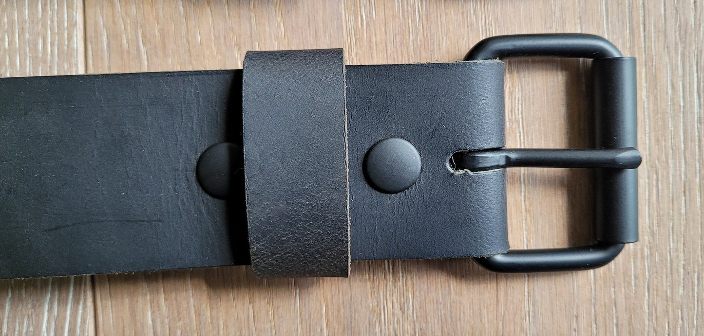Leather Belt & Buckle Custom Cut Belt Unisex Groom and Groomsmen's Gift 1-1/2" Belt w/ snaps for Jeans Your Belt and Buckle Colour Choice