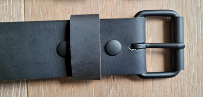 Leather Belt & Buckle Custom Cut Belt Unisex Groom and Groomsmen's Gift 1-1/2" Belt w/ snaps for Jeans Your Belt and Buckle Colour Choice