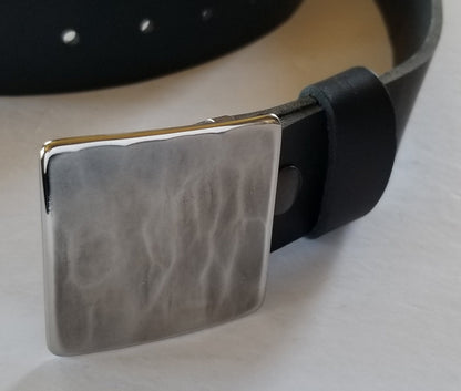 Small Square Buckle For Jeans Square Bronze Wood Grain Belt Buckle Silver Woodgrain Buckle Unisex Gifts Forged Stainless and 1.5" Belt