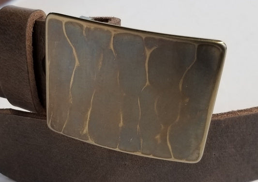 Small Square Buckle For Jeans Square Bronze Wood Grain Belt Buckle Silver Woodgrain Buckle Unisex Gifts Forged Stainless and 1.5" Belt