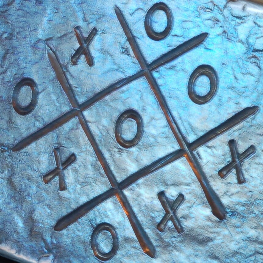 Games Night Gift X and 0, Tic Tac Toe, Kisses and Hugs Anniversary Buckle Blue, Bronze, Silver Buckle Stainless Steel Buckle and 1.5" Belt