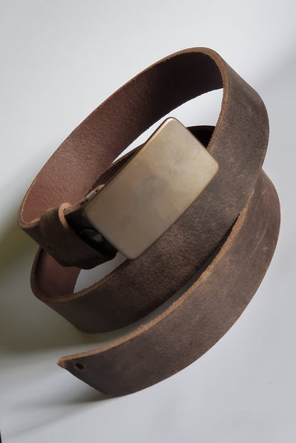 Private Listing 4 KH~ Men's Suit Belt & Buckle Set (with Zia) Suit Belt Buckle Hand Forged Stainless Steel Buckle and 1-1/4" Wide Belt