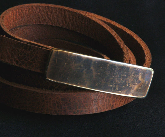 1" Belt and Buckle Set Narrow INTERCHANGEABLE Ladies Belt & Hand Forged Buckle Set Canadian Made Unisex Gift Belt has Snaps, Dress Belt Set