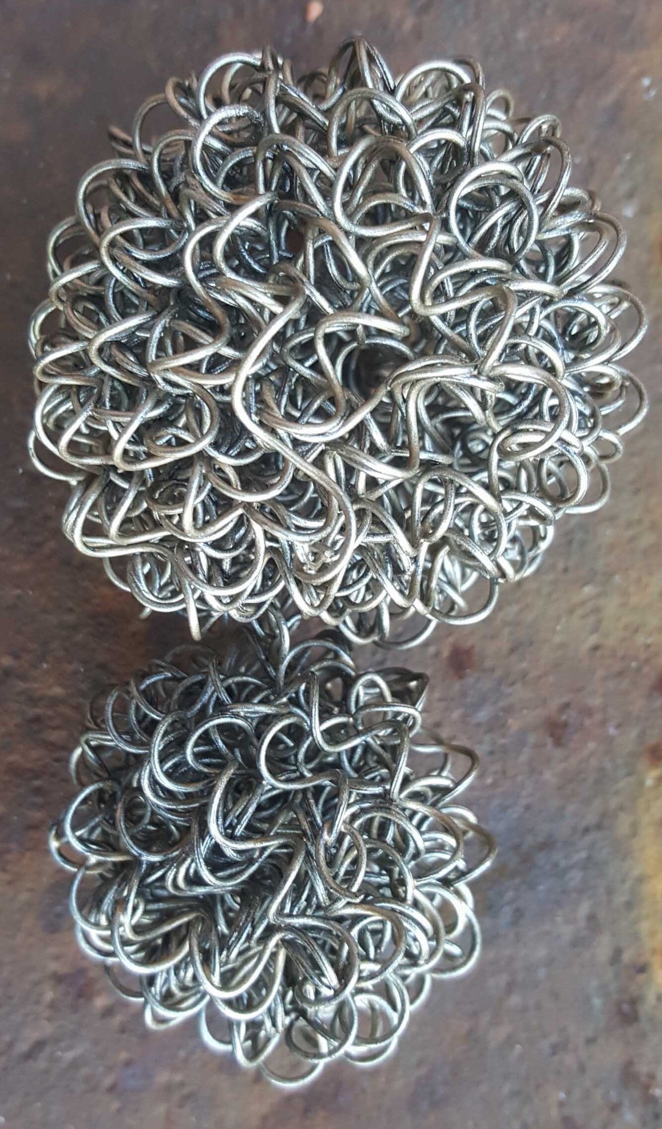 Wire Balls Christmas Tree Ornaments Twisted Metal Metal Ornaments Holiday Balls Handmade Holiday Decorations Commercial Interior Decor