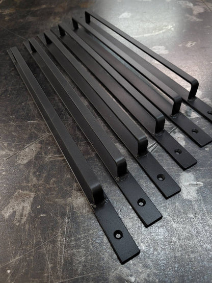 Slim Door Pulls 16" x 5/8" Made from 1/8" Steel Raw, Black or Bronze, Cottage Screen Door Light Door Pulls Custom Sizes Available