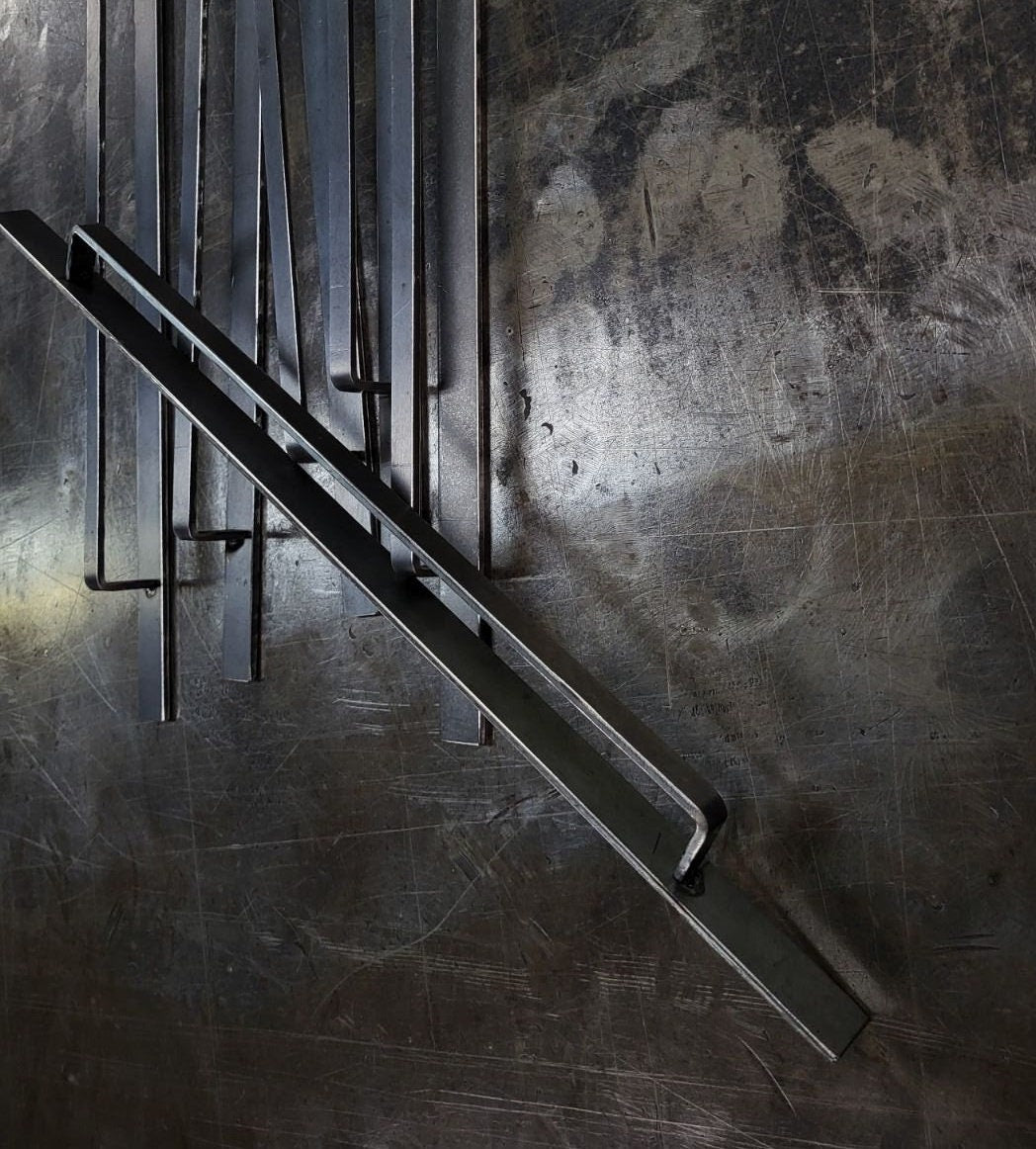 Slim Door Pulls 16" x 5/8" Made from 1/8" Steel Raw, Black or Bronze, Cottage Screen Door Light Door Pulls Custom Sizes Available