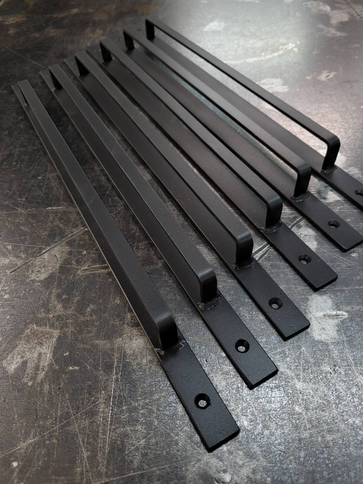 Slim Door Pulls 16" x 5/8" Made from 1/8" Steel Raw, Black or Bronze, Cottage Screen Door Light Door Pulls Custom Sizes Available