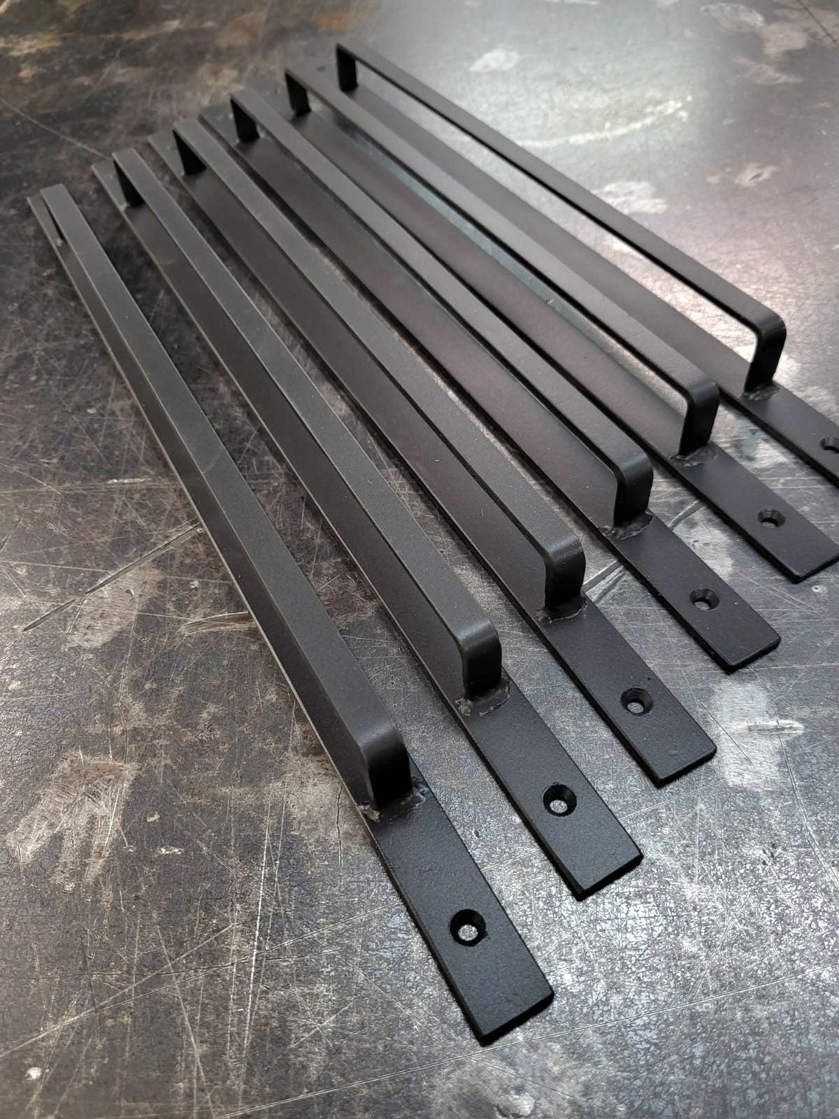 Slim Door Pulls 16" x 5/8" Made from 1/8" Steel Raw, Black or Bronze, Cottage Screen Door Light Door Pulls Custom Sizes Available