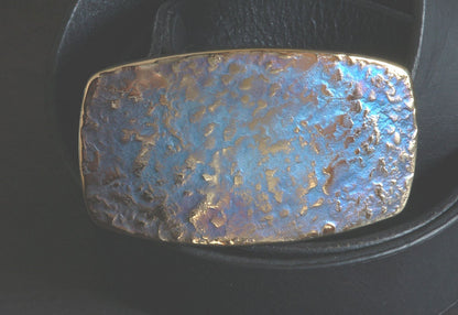 Blue Jean Buckle Belt Buckle Hand Forged Blue Gold or Blue Silver Signed Original Stainless Steel Buckle for Jeans Unisex Gifts w/ Gift Bag