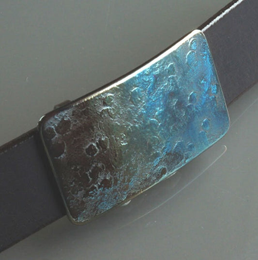 Blue Fisherman's Belt & Buckle Canadian Made Hypoallergenic Outdoorsman Gift Hand Forged Unisex Gift For 1-1/2" Jean Belt with Gift Bag