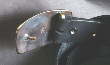 Blue Jean Buckle Belt Buckle Hand Forged Blue Gold or Blue Silver Signed Original Stainless Steel Buckle for Jeans Unisex Gifts w/ Gift Bag