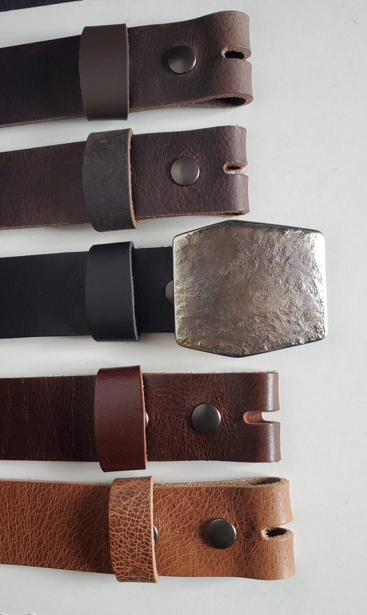 Hexagon Buckle & Belt Unisex Buckle and Leather Belt Hypoallergenic Unisex Buckle Stainless Steel Canadian Buckle and Leather Belt for Jeans