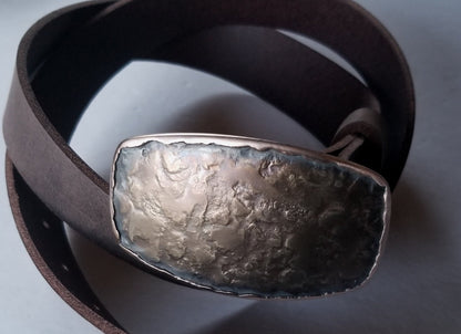 Bronze Belt Buckle w/Bronze Frame fits 1-3/4" Belt Unisex Anniversary Gift Canadian Gift Blacksmith Hand Forged Belt Buckle w/Gift Bag