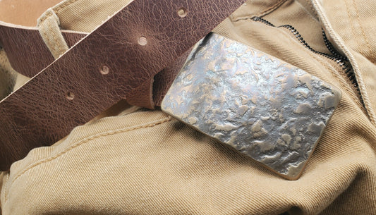 Belt Buckle Canadian Hand Crafted Buckle Signed Original Bronze Anniversary Gift Stainless Steel Buckle Fits 1-1/2" Belt For Jeans or Chinos