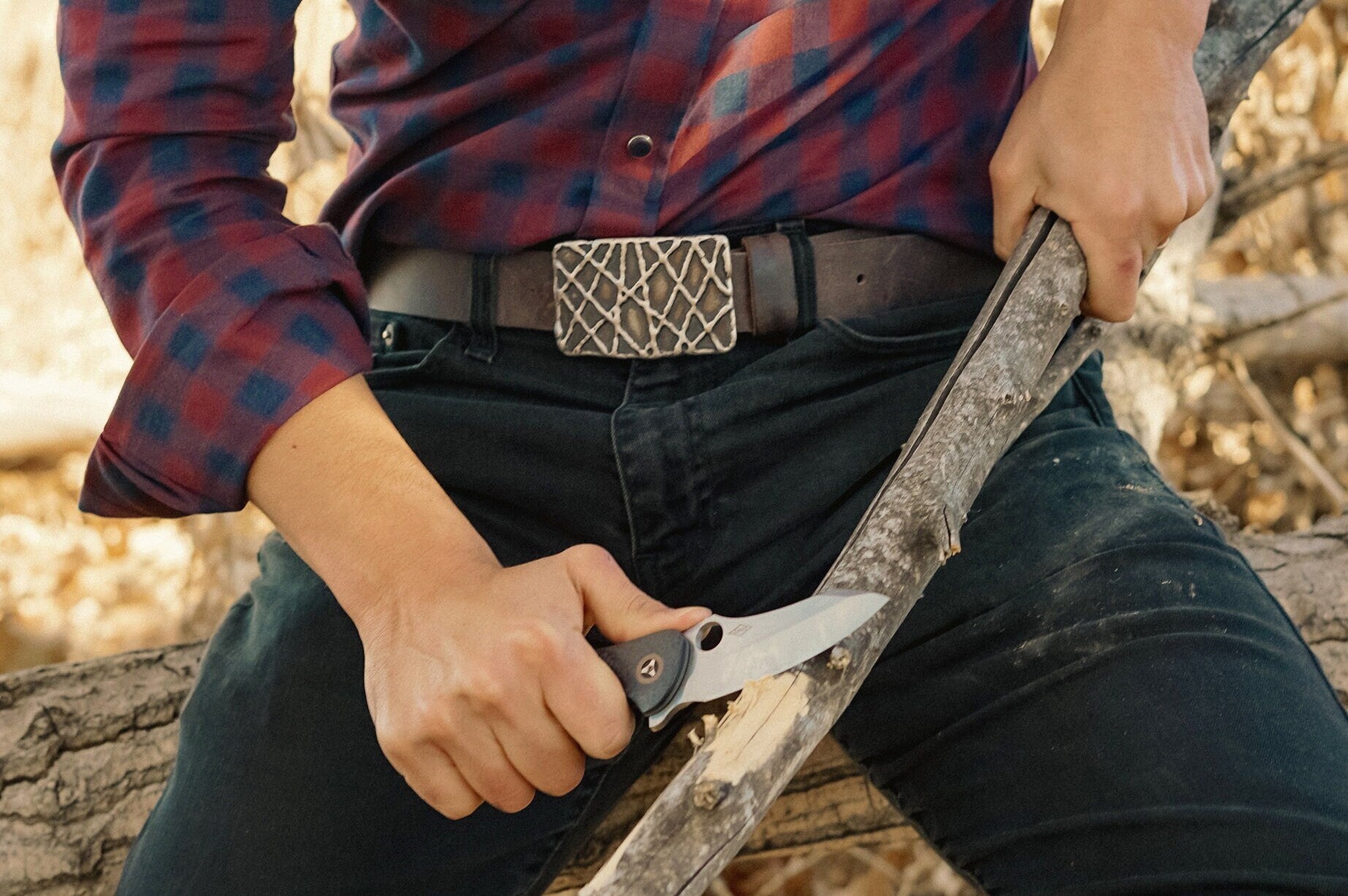 Handmade Belt Buckle, Hand Forged Belt Buckle For Blue Jeans, Signed Original, Unisex Buckle Fits 1-1/2" Leather Belt, Hand Crafted Gift