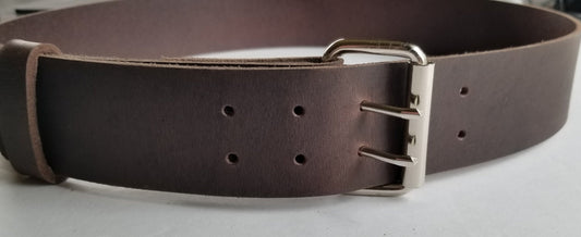Two (2)INCH Leather Belt & Buckle Two Rows of Holes Biker Belt Celtic Attire Kilt Buckle INTERCHANGEABLE Unisex Snap Belt 2" Leather Belts