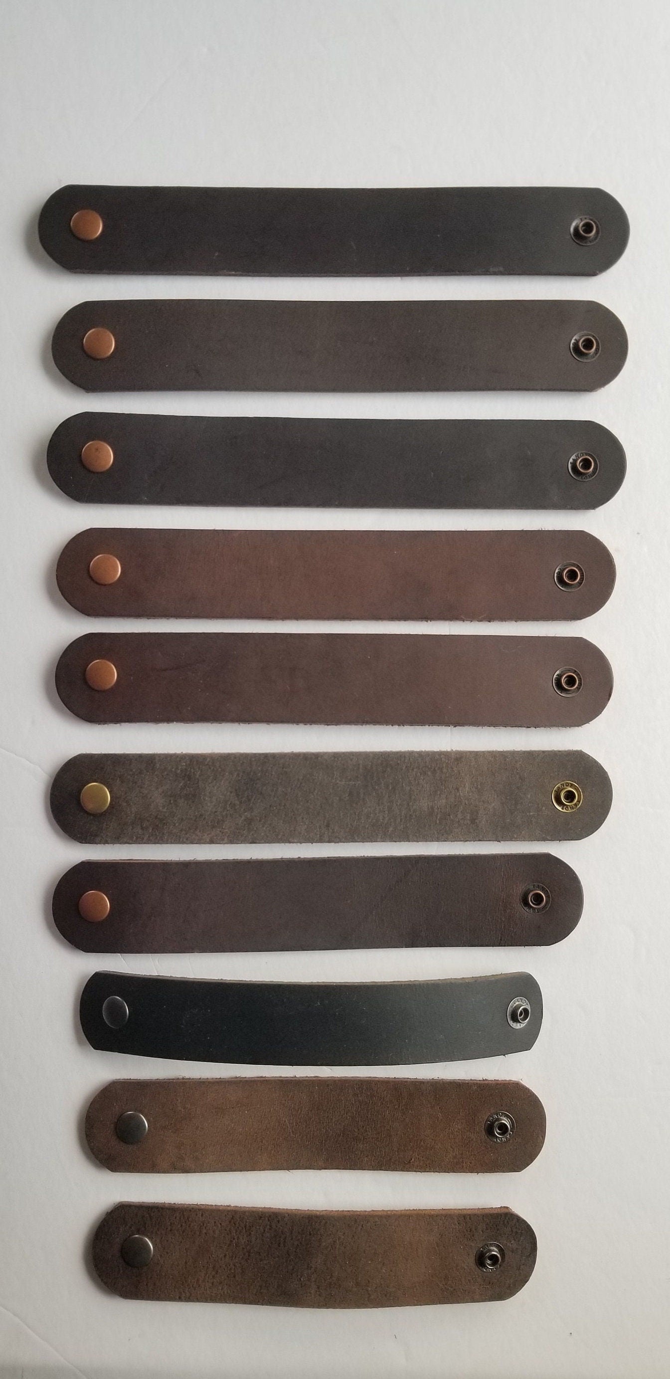 Leather Cuffs Unisex Leather Bracelet Father's Day Cuff w/ snap Closure Unisex Wrist Cuff Boyfriend Gift or Girlfriend Gift w Gift Bag