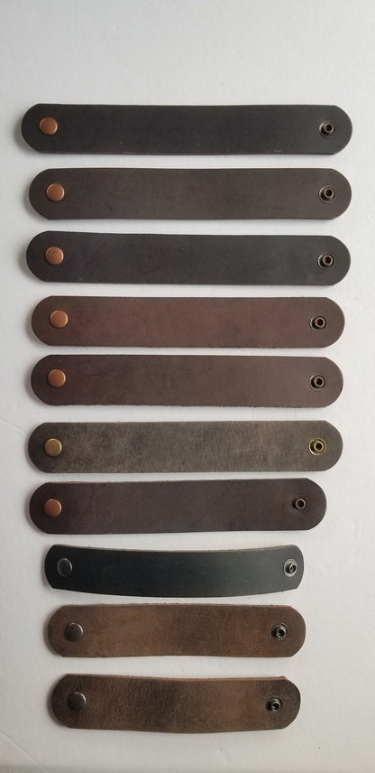 Leather Cuffs Unisex Leather Bracelet Father's Day Cuff w/ snap Closure Unisex Wrist Cuff Boyfriend Gift or Girlfriend Gift w Gift Bag