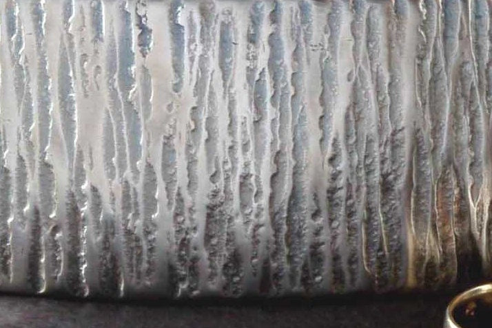 Belt and Buckle Hand Forged Texture Unisex Stainless Steel Buckle with Wavy Edge Signed Original Unisex Gift w/ Bag