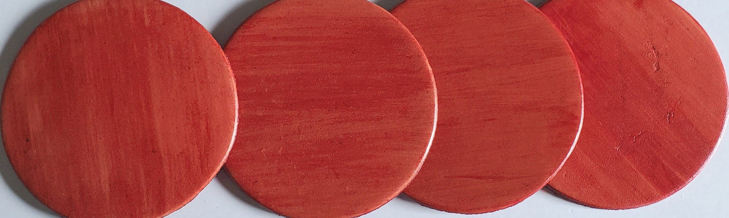 Leather Anniversary, Mother's Day Gift Four Trivets Variety of Colour Hand-Dyed Leather Drink Coasters Housewarming Gift, Host Gift, Barware