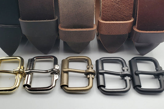 1-1/2" Belt & Buckle Unisex Gift Choose Your Colour Combo for Work Gear Dress or Blue Jeans Belt Gold, Silver, Antique Silver / Gold, Black