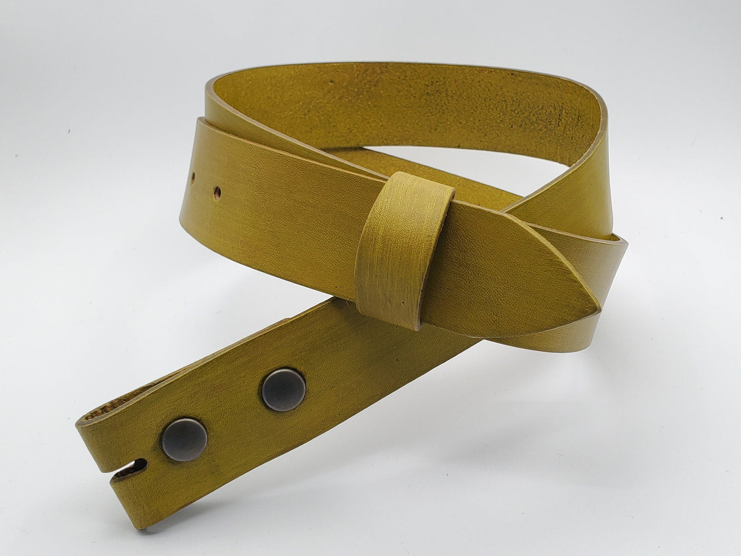 Chartreuse Snap Belt Hand Dyed Leather Unisex Belt Coloured Belts Belt with Snaps Coloured Belt Belt for Jean Belt for Suit Belt for Golf