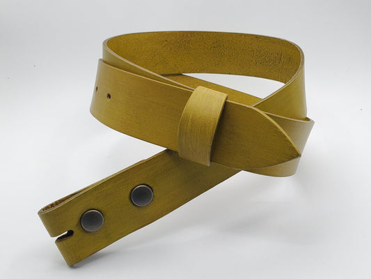 Chartreuse Snap Belt Hand Dyed Leather Unisex Belt Coloured Belts Belt with Snaps Coloured Belt Belt for Jean Belt for Suit Belt for Golf