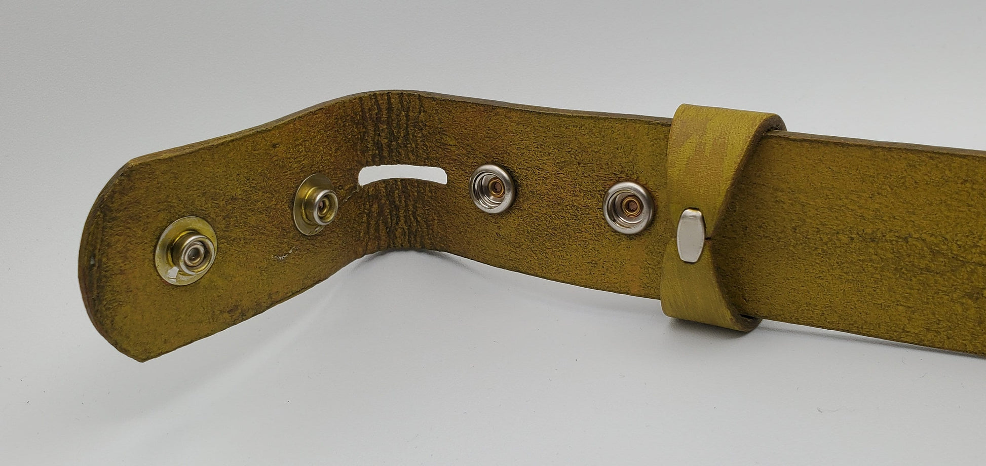 Chartreuse Snap Belt Hand Dyed Leather Unisex Belt Coloured Belts Belt with Snaps Coloured Belt Belt for Jean Belt for Suit Belt for Golf