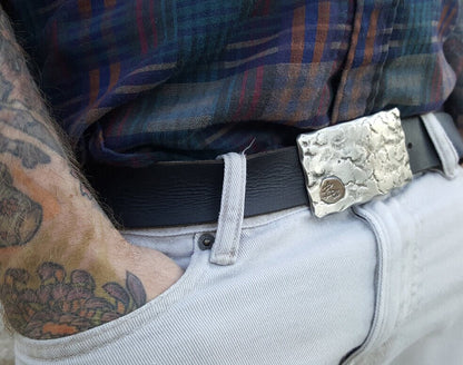 Graduation Gift "Your Initials" Father's Day Gift Your Monogram Buckle & Belt Hypoallergenic Unisex Buckle 1-1/2" Leather Belt w/Gift Bag