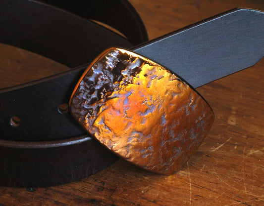 Belt Buckle Harley Orange Unisex Belt Buckle Hypoallergenic Buckle, Canadian, Hand Forged, Original Buckle, Made in Canada Fits 1.5" Belt