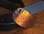 Belt Buckle Harley Orange Unisex Belt Buckle Hypoallergenic Buckle, Canadian, Hand Forged, Original Buckle, Made in Canada Fits 1.5" Belt