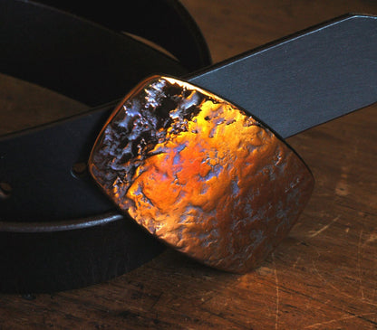 Belt Buckle Harley Orange Unisex Belt Buckle Hypoallergenic Buckle, Canadian, Hand Forged, Original Buckle, Made in Canada Fits 1.5" Belt
