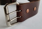 Two (2)INCH Leather Belt & Buckle Two Rows of Holes Biker Belt Unisex Belt and Buckle INTERCHANGEABLE 2" Leather Snap Belt with Dbl Holes
